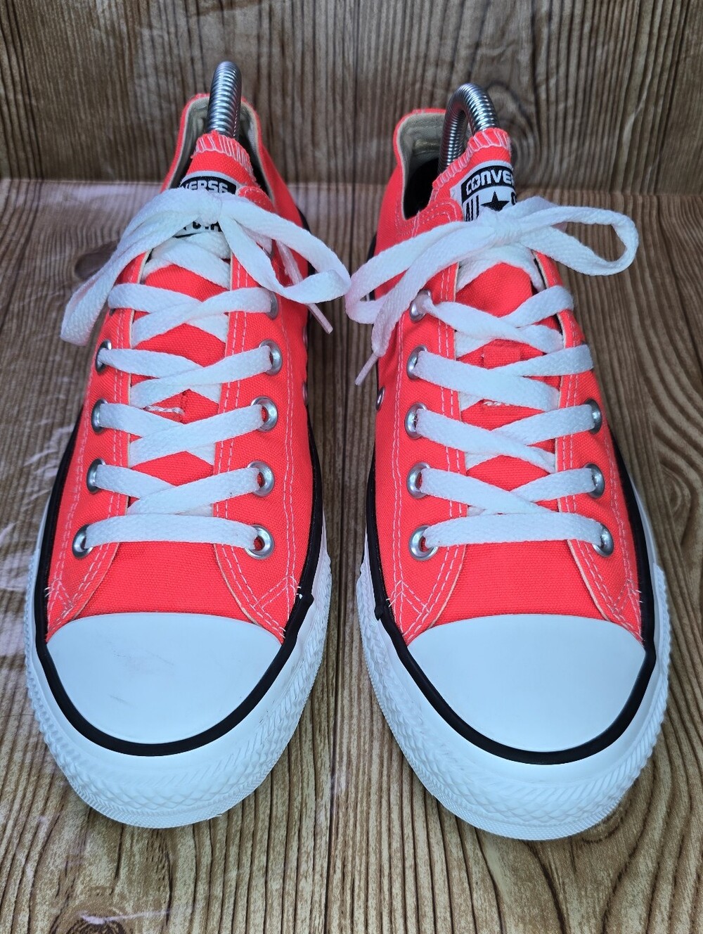 Converse Neon Orange Low Top Sneakers Women's 9 / Mens 7 - Picture 2 of 8